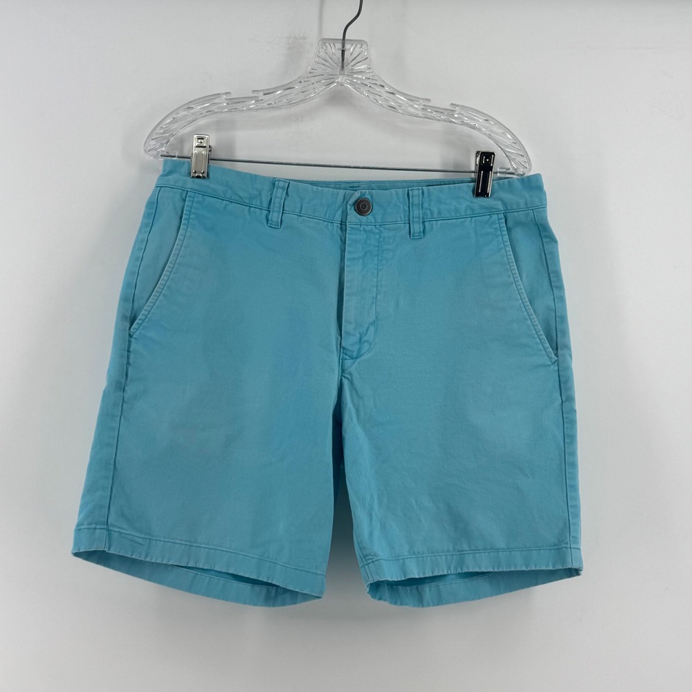 Bonobos Mens 32 Turquoise Blue Chino Shorts 7 Inch Inseam Cotton Blend Twill